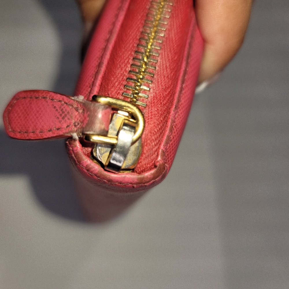 Prada Pink Saffiano Leather Zip Around Wallet - Picture 6 of 11